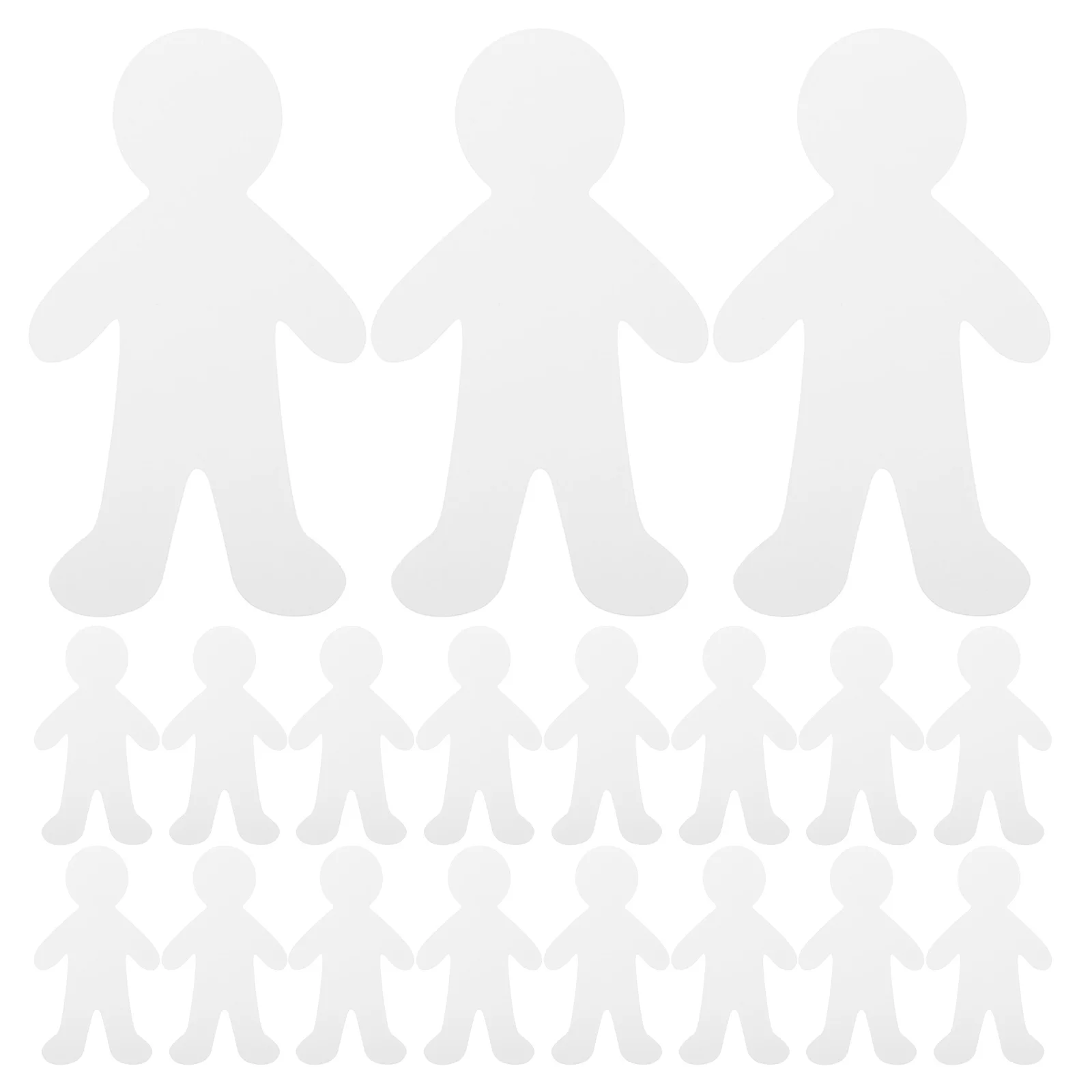

40Pcs White Construction Paper Cutouts Blank People Templates for Kids Drawing Supplies Classroom Art Projects Parties