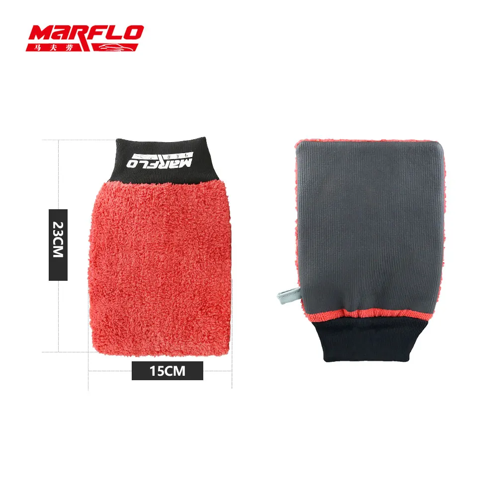 Marflo Tar Spot Remover Cuff Magic Clay Mitt Coral Fleece Towel Gloves Detailing Tools Car Cleaning Care Magic Clay Bar