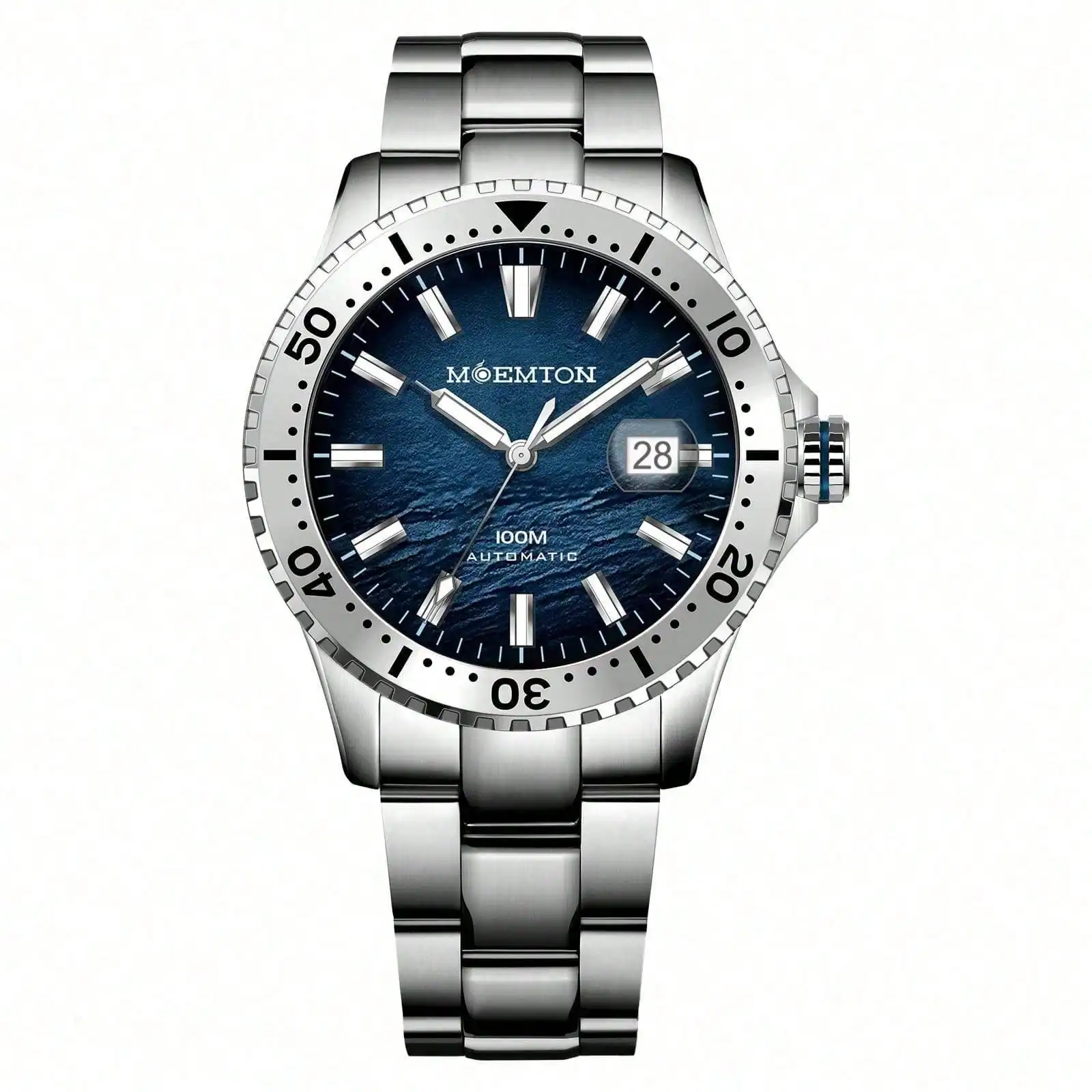 

Мужские часы MOEMTON 43,5 мм с большим циферблатом, автоматические, с автоподзаводом, водонепроницаемые, в стиле дайверских часов, Reloj Hombre для повседневной носки