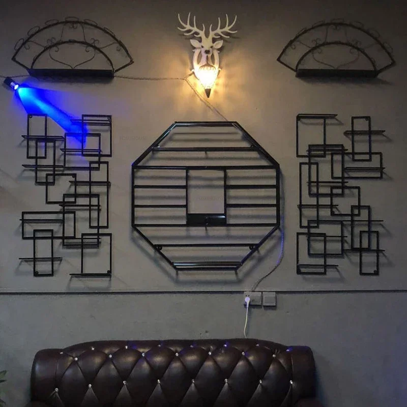 غرفة المعيشة الحديد المطاوع بار خزائن النبيذ الأوروبية الحائط عرض خزانة الأثاث