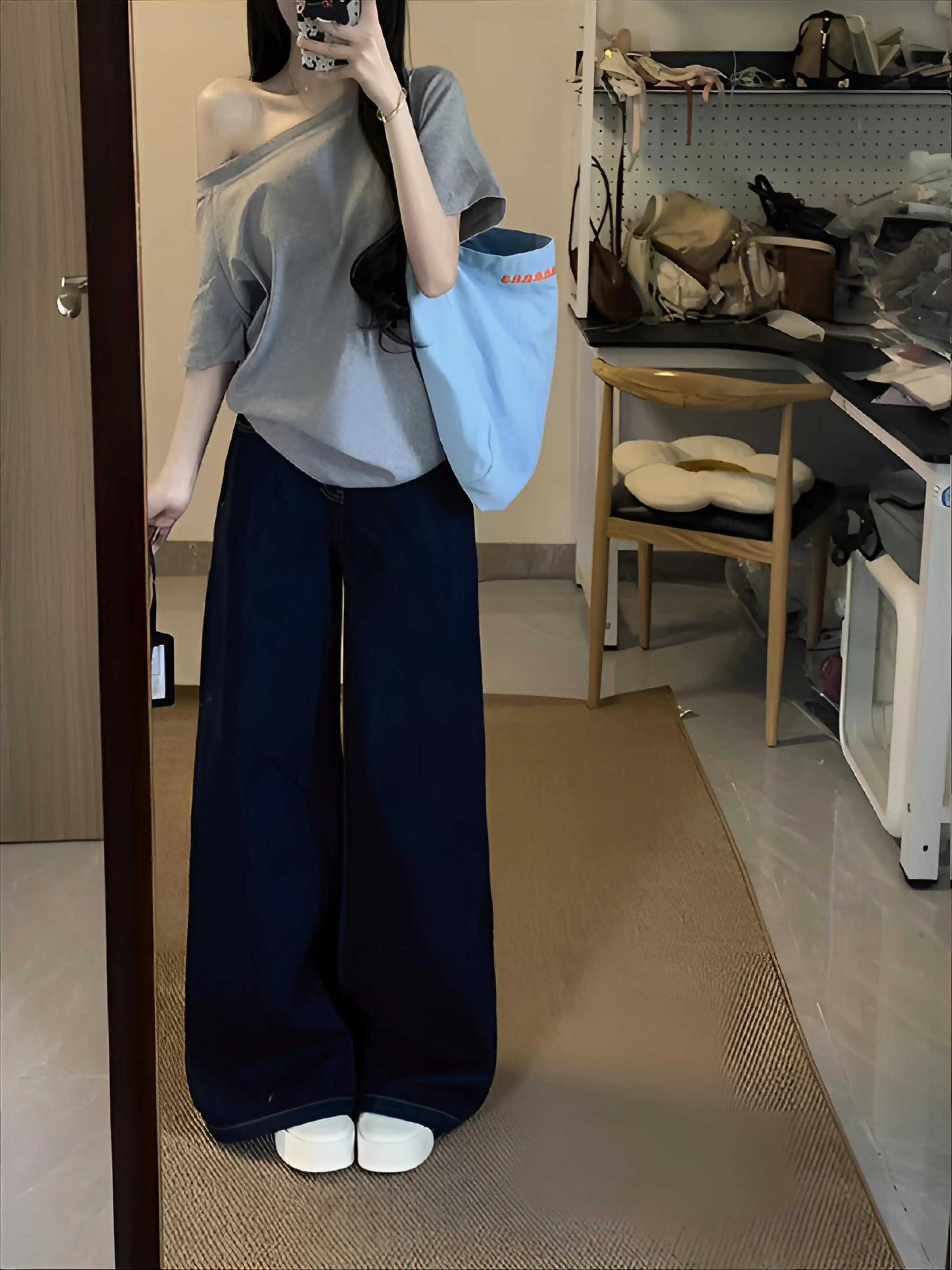 

Off Shoulder T-Shirt Holiday Look Womens Girlish Vitality Minimalism Bow Positive Side Beige Beach Exquisite Orange Light Work