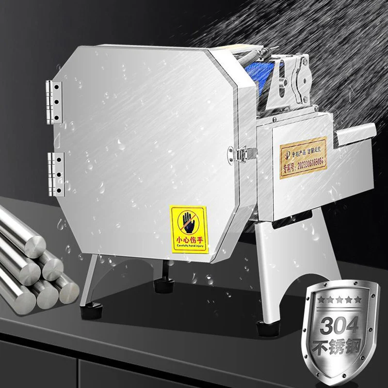 Cortadora Eléctrica Comercial de Verduras, Rebanadora y Trituradora para Cortar en Segmentos Patatas, Pepinos, Apio, Cebollines, Rábanos, Cebollitas