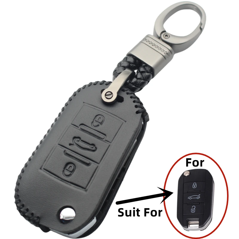 

FLYBETTER OEM защитный чехол для ключей, кожаный чехол для ключей от автомобиля для Citroen C4 Cactus C5 Aircross Berlingo для Peugeot 208 2008 308 508