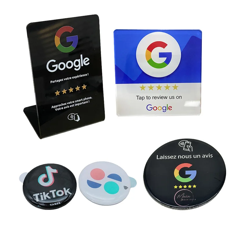 Customized NFC Folding Card Card PVC Stand NFC Epoxy Card Acrylic NFC Stand Google Card