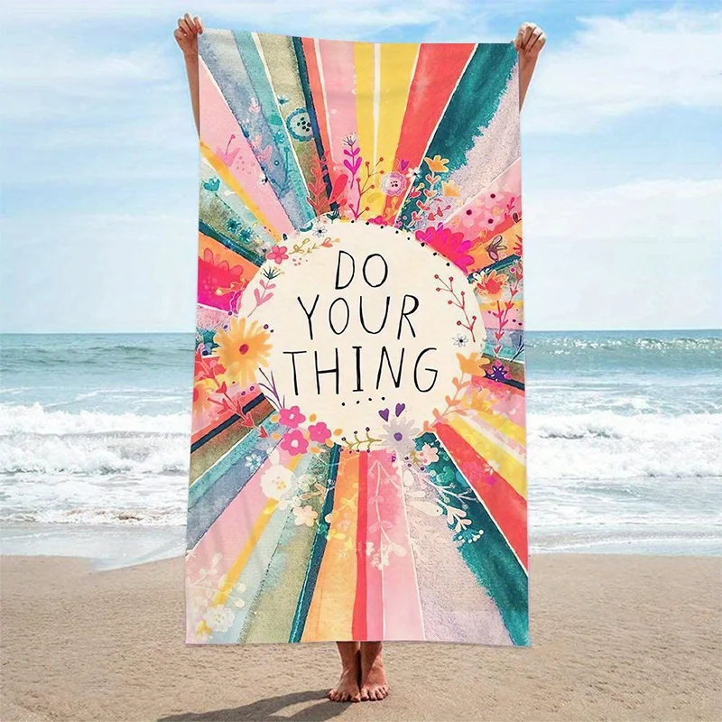 

Beach Towel Colorful Radiant Printed Pattern Sun Protection Windproof Suitable For Swimming Pool Camping Travel Blanket