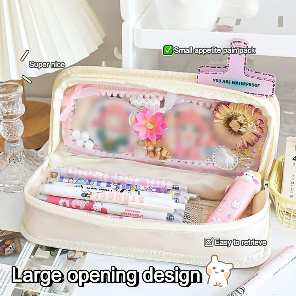 Creative Oxford Pen Bag Large Capacity Multi-function Stationery Organizer Coin Purse Student