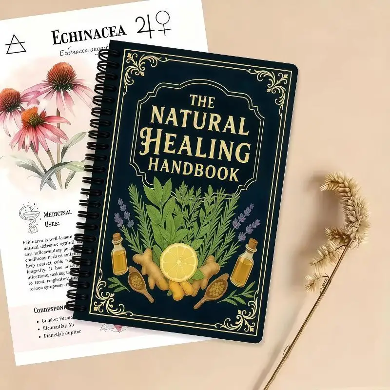New Natural Handbook Spiral Bound Guide With Herbal Remedies And Recipes For Heart Health Blood Sugar Focus Boost