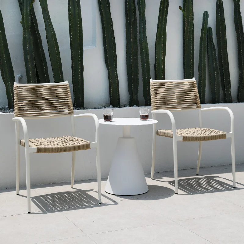 Silla nórdica De ratán para acampar en la playa, muebles De exterior, comedor, césped, moderno, estilo nórdico, WK50GC