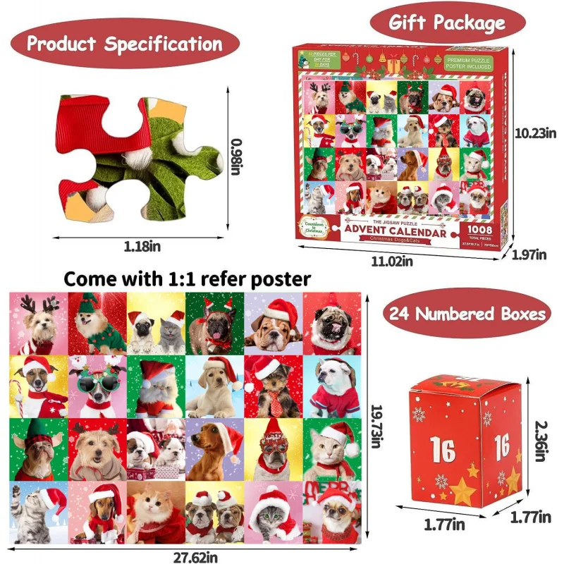 Christmas Blind Box Countdown Calendar Puzzle Christmas Arrival Calendar Gift Giving Christmas Gifts