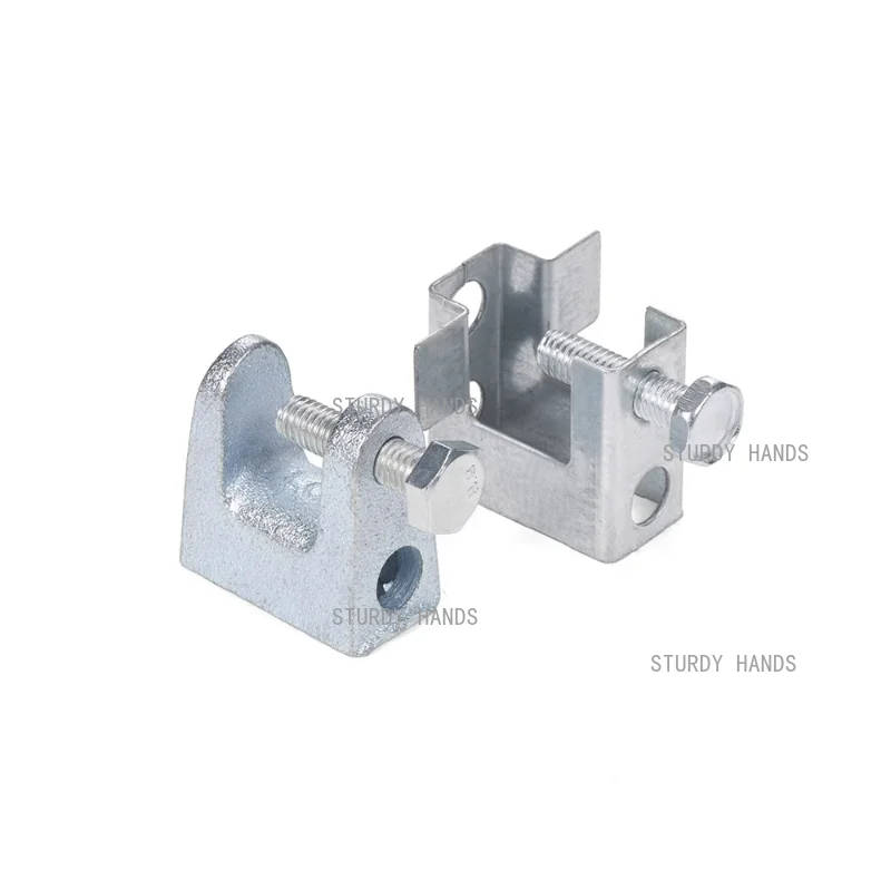 M8 opening 20mm cast iron tiger card steel structure I-beam clamp groove steel wire rod suspension iron pickup buckle 5pcs