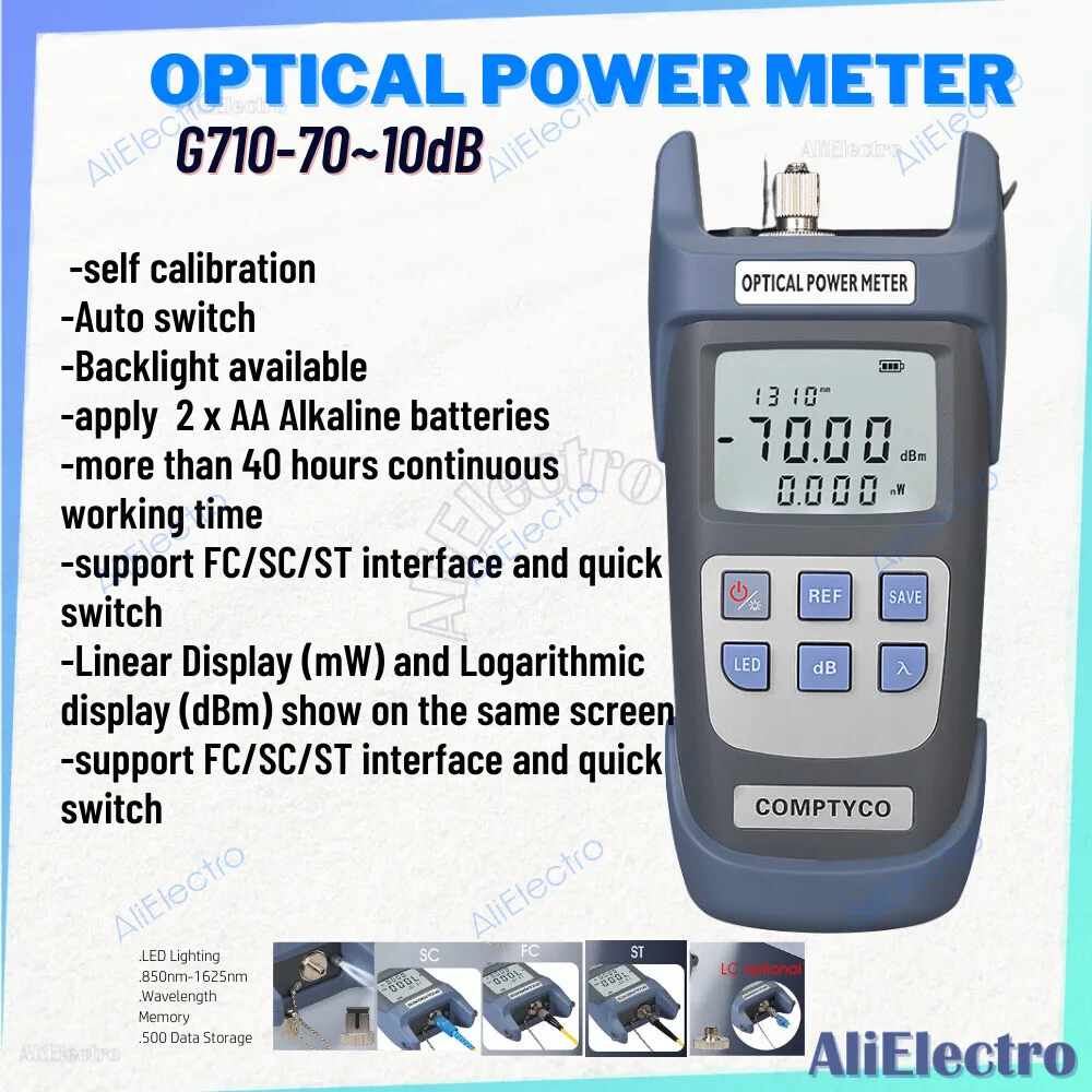 High Quality Hot FTTH Fiber Optic Tool Kit With Fiber Cleaver -70~+10dBm Optical Power Meter Visual Fault Locator 10mw