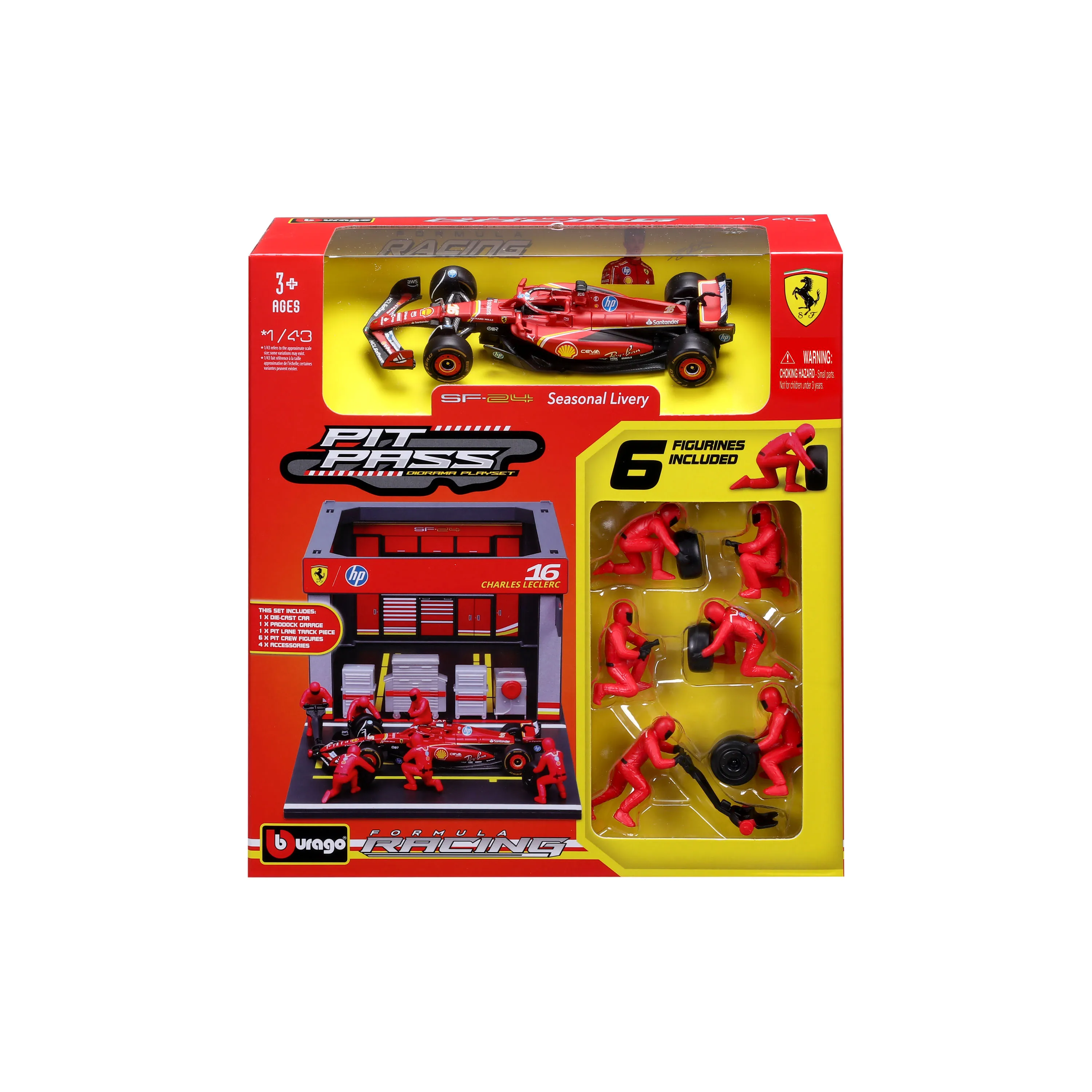 bburago-1-43-2024-diorama-de-boxe-de-formule-1-sf24-rb20-modele-de-voiture-en-alliage-moule-sous-pression-avec-figurines-d'equipe-de-boxe-scene-de-course-f1-objet-de-collection