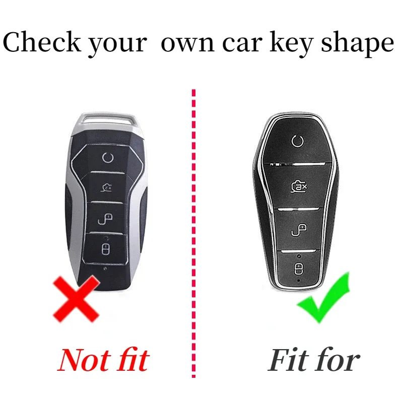 4 Buttons Zinc Alloy+Silica Gel Car Key Case for BYD Atto 3 Han EV Dolphin Remote Control Protect Cover Auto Car Accessories