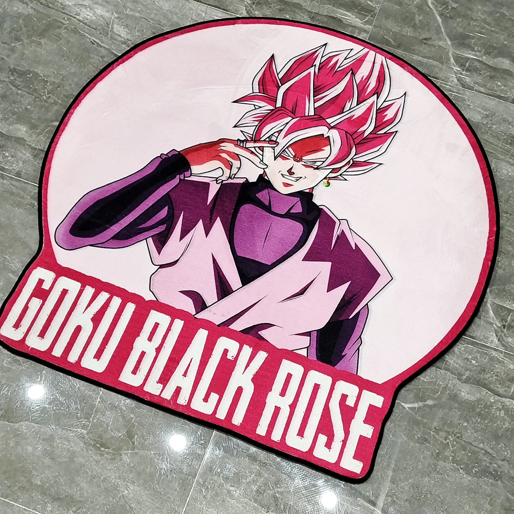 Irregular Rugs Anime Dragon Ball Goku Black Rose Customize Cartoon Rug Handmade Carpet Area Rug for Home Decor