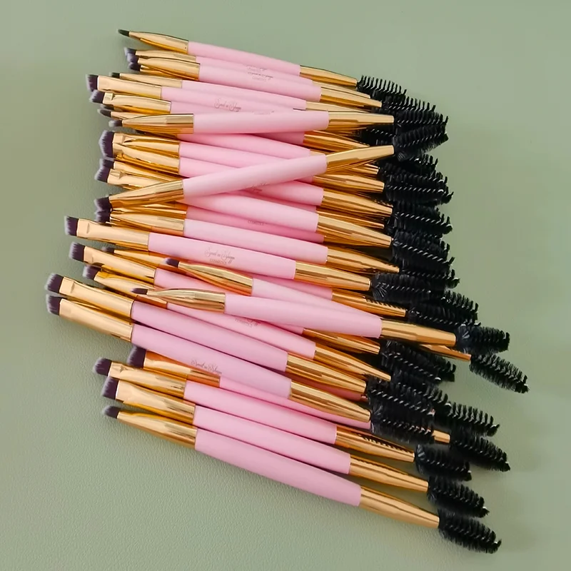 50 Stück benutzer definierte Logo Wimpern Augenbrauen lift Applikator Werkzeug Spoolie Mascara Zauberstab Doppel ende Augenbrauen Wimpern Augenbrauen Make-up Pinsel