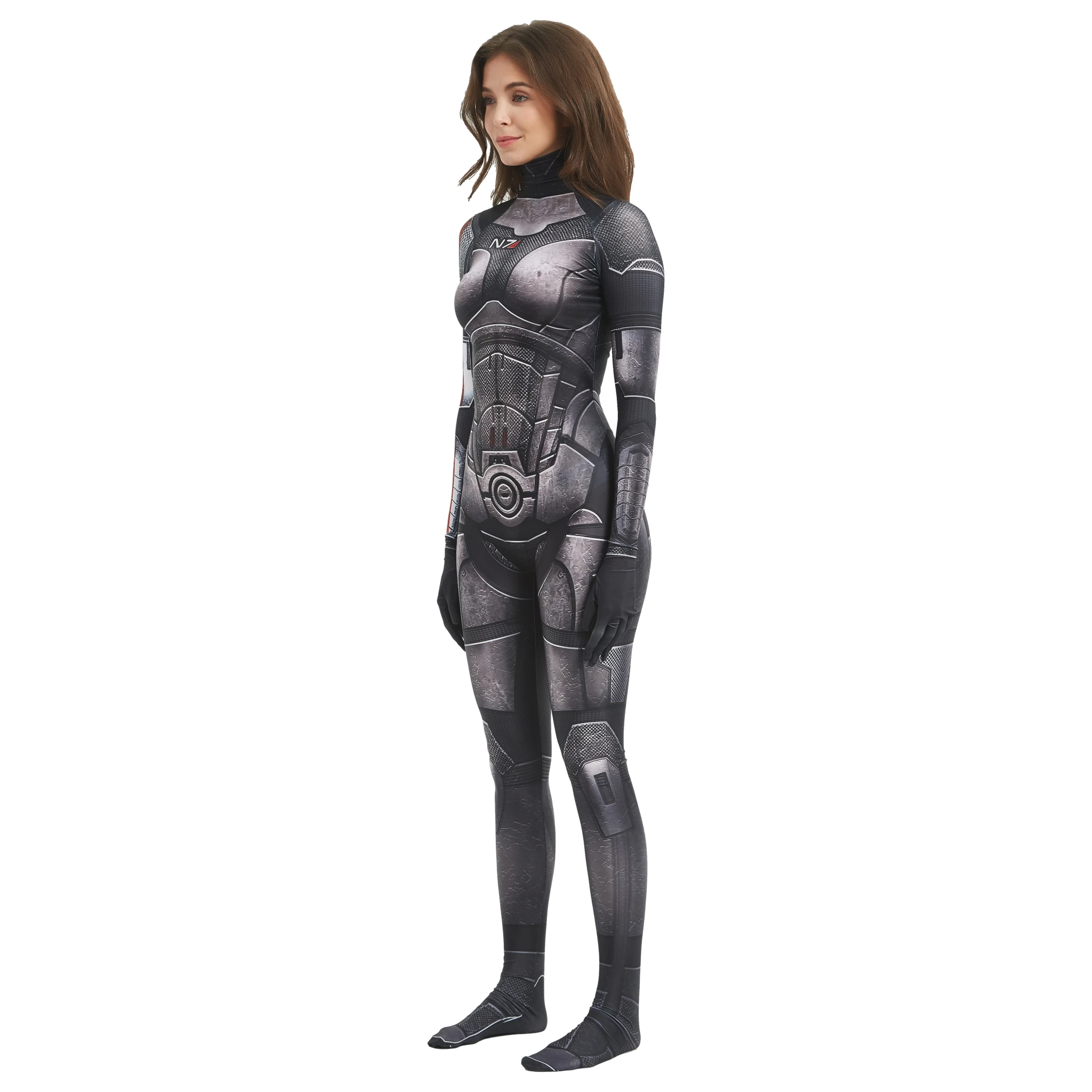 Bom Efeito EFEITO Cosplay Traje para Mulheres, Bodysuit Shepard Feminino, Macacão Spandex Zentai