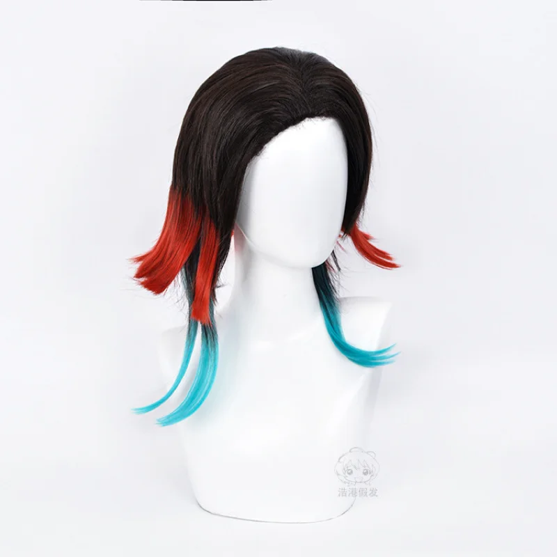 【Haogang】 Spot Goods  Kimetsu No Yaiba Nightmare Dream  cosWig Multi-Layer Gradient Styling Wig