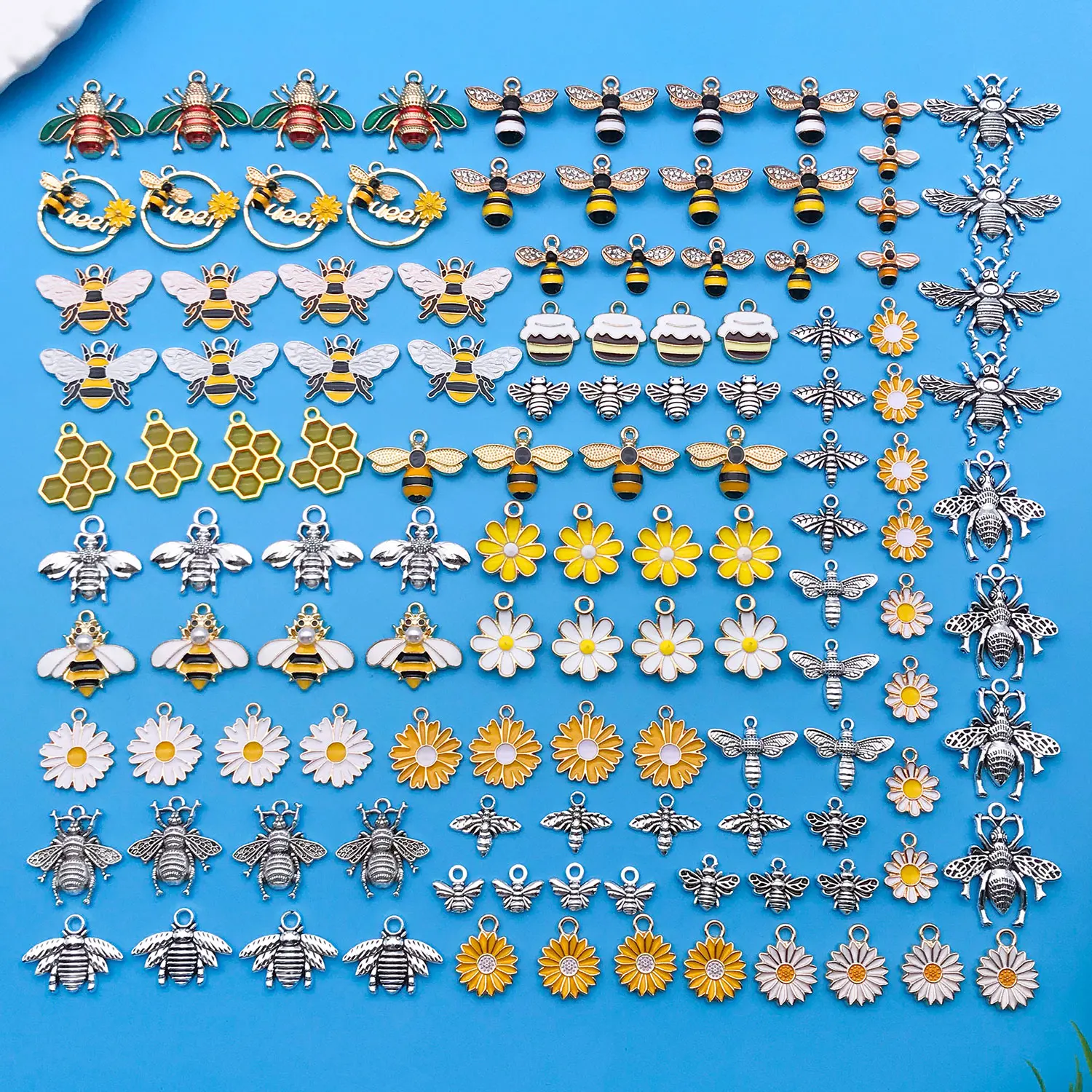 

Смешайте 120 штук серии наборов капельного масляного пчелы из цинкового сплава, аксессуары для изготовления ювелирных изделий своими руками, праздничные модные аксессуары