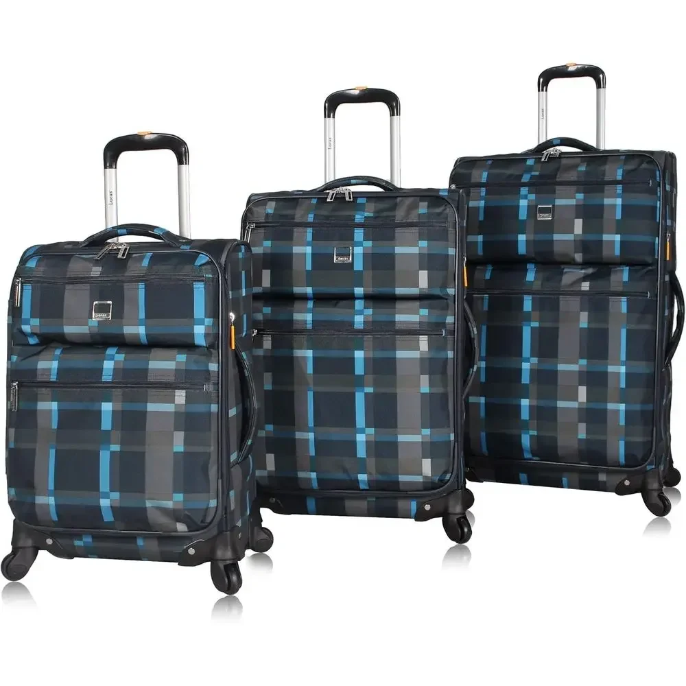 

3-Piece Expandable Lightweight Spinner Luggage Set - 20 Carry-On, 24 & 28 Suitcases (Navy)