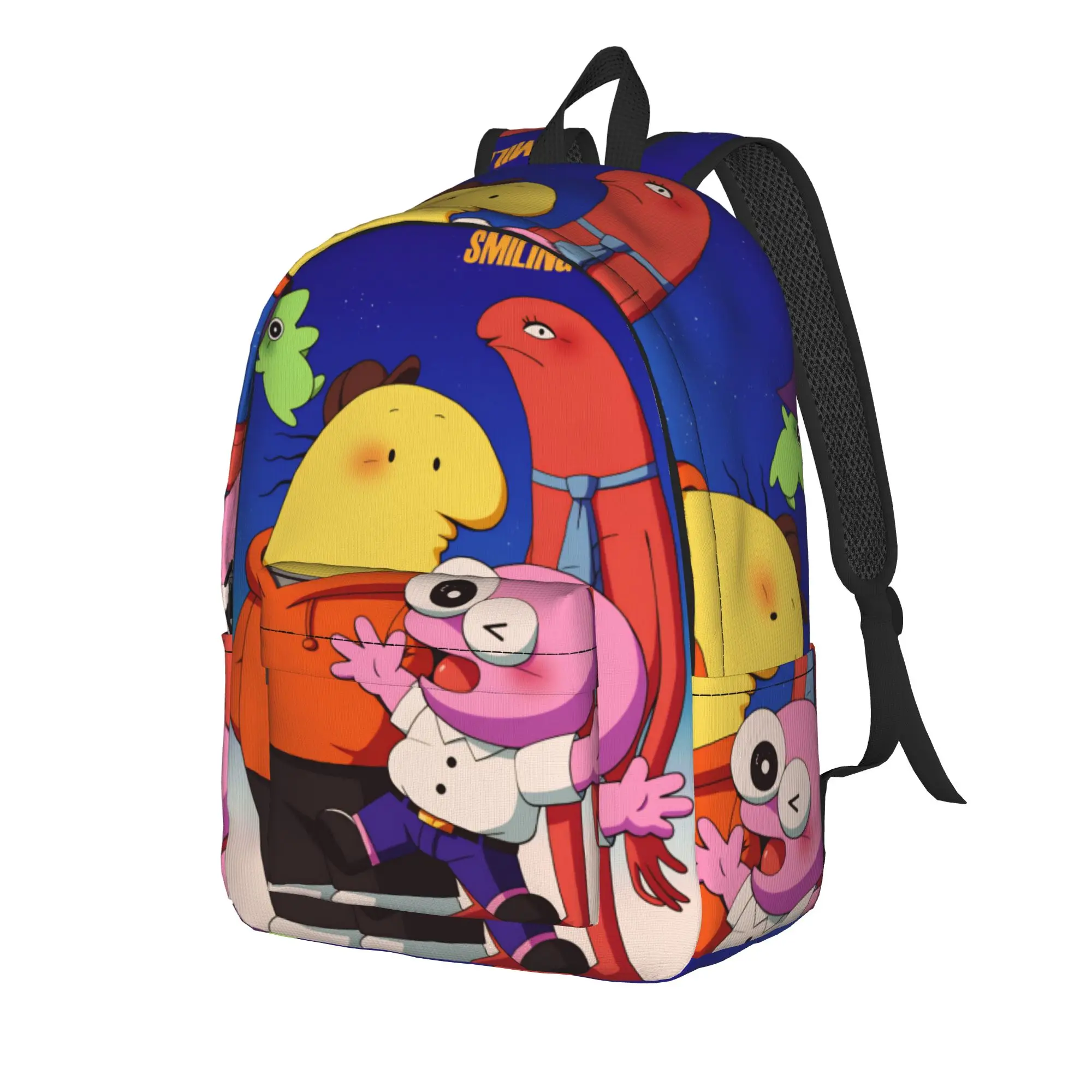 Smiling Friends Pim And Charlie Backpack  Sport Backpacks Student Unisex Kawaii School Bags Design Lightweight Rucksack