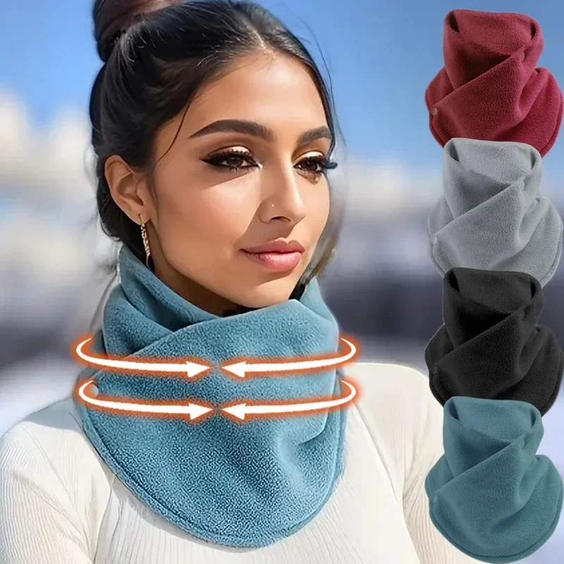 New Lamb Fleece for Women Scarves Winter Warm Fake Collar Scarf Plush Bib Snood Female Windproof Wrap Neck Protection Polar