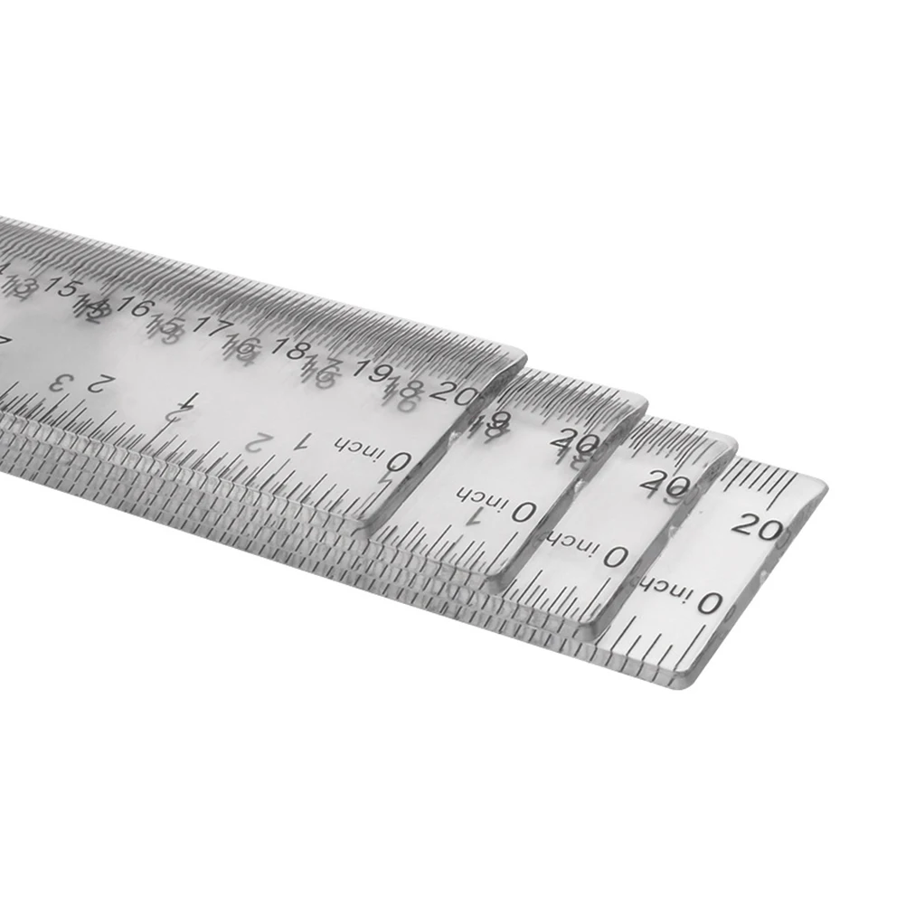

20 Pcs Straight Ruler for Student Clear Numbers Plastic Drawing Tool Office School Use Centimeters Inches Measurement