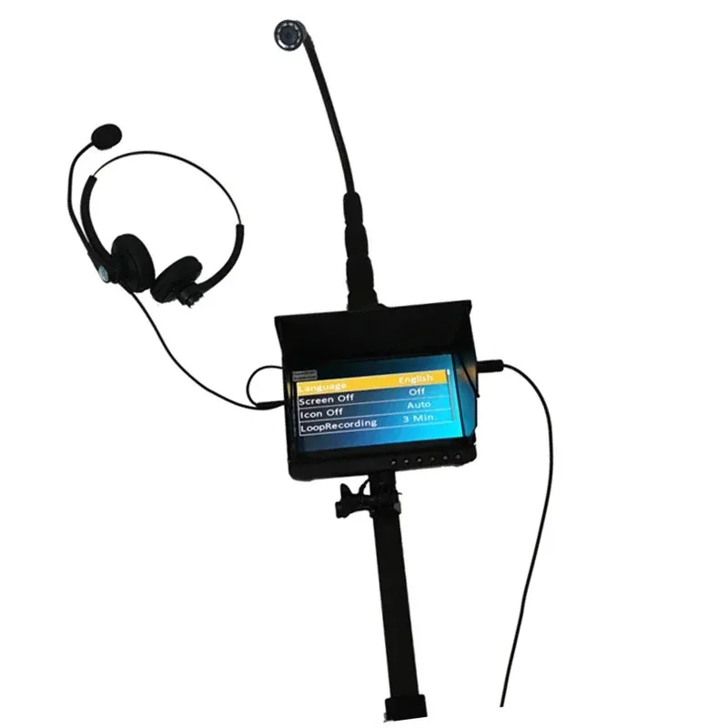 

【2026】1080P HD Telescopic Pole Endoscope Camera 7' DVR Two-way Audio Chasis Detector Suspect Visual Finder 5m Search Hose