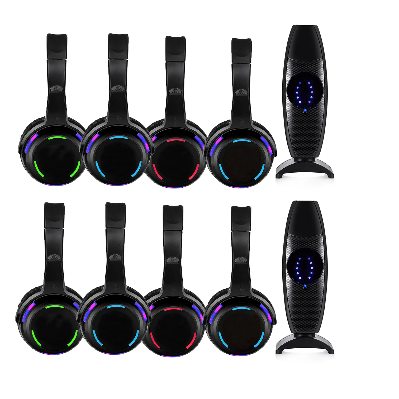 Silent Disco Led Wireless Headphones for Party Several Bundles for Choice