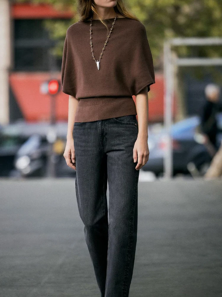 

Новая модная тенденция в европейском и американском стиле, простая повседневная женская одежда, универсальный многослойный декоративный вязаный топ с поясом