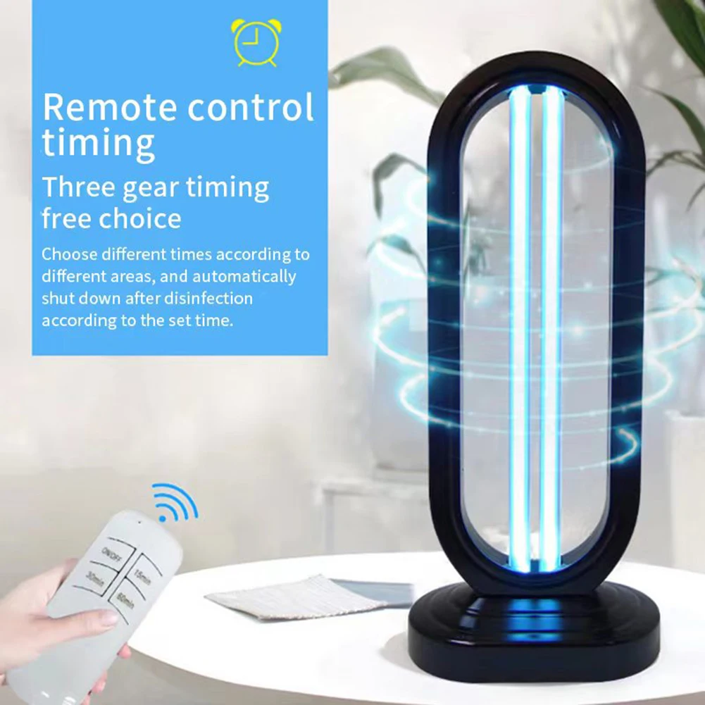 Remote Control UV Ozones Sterilising Lamp Quartz-Ultraviolet Germicidal Lamp Portable UV-C Cleaner for Home Baby Room Office