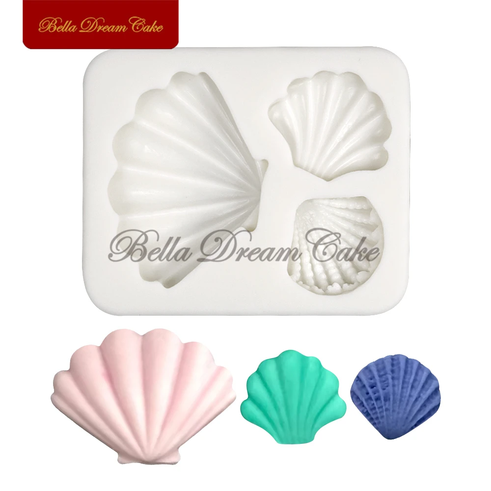 3D Small Seashell Design Silicone Mold Fondant Chocolate Mould Cake Decorating Tools DIY Clay Plaster Model Kitchen Accessories