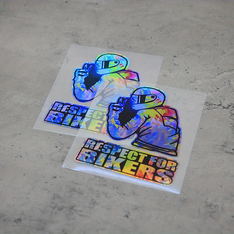 Knight Motorcycle Sticker Holographic Carbon Fiber Vinyl Decal Waterproof for Car Windshield Window Tank Decoration
