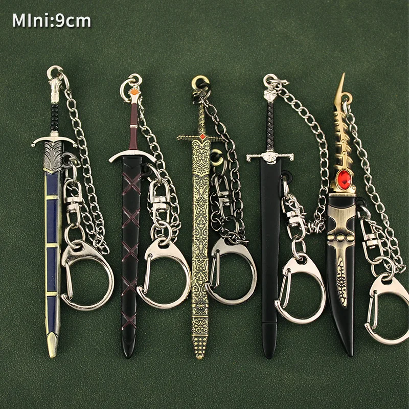 Porte-clés Dagger Longclaw pour garçons, porte-clés épée, jeu, périphérique, organisation des trônes, arme en métal, modèle pendentif, cadeau Valyrian Catspaw, 9cm