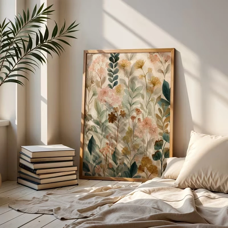 Vintage Abstract  Wildflower  Wall Art Print Canvas Painting Poster Picture For Living Room,Bedroom Home Decor image 3