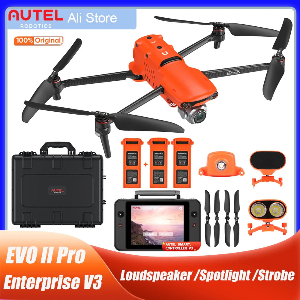 2025 Autel Robotics EVO II Enterprise V3 15KM Transmission 6K/30fps Video Camera Drone Includes 3 external on-board accessories