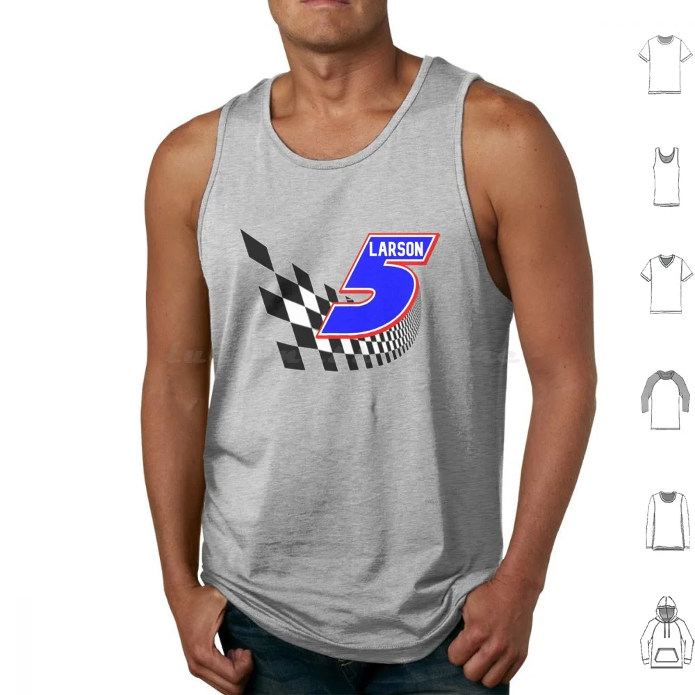 Kyle Larson On Checkers Tank Tops Print Cotton Kyle Larson Auto Racing Racing Stock Car Racing Motorsports Hendrick 5