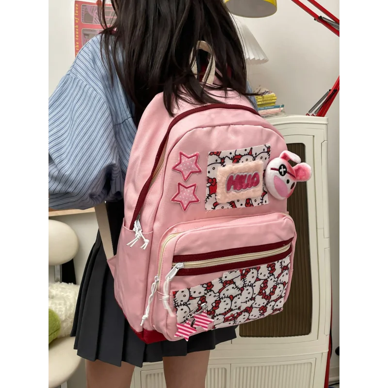 Sanrio Hello Kitty new schoolbag cute cartoon college girls zaino da viaggio di grande capacità