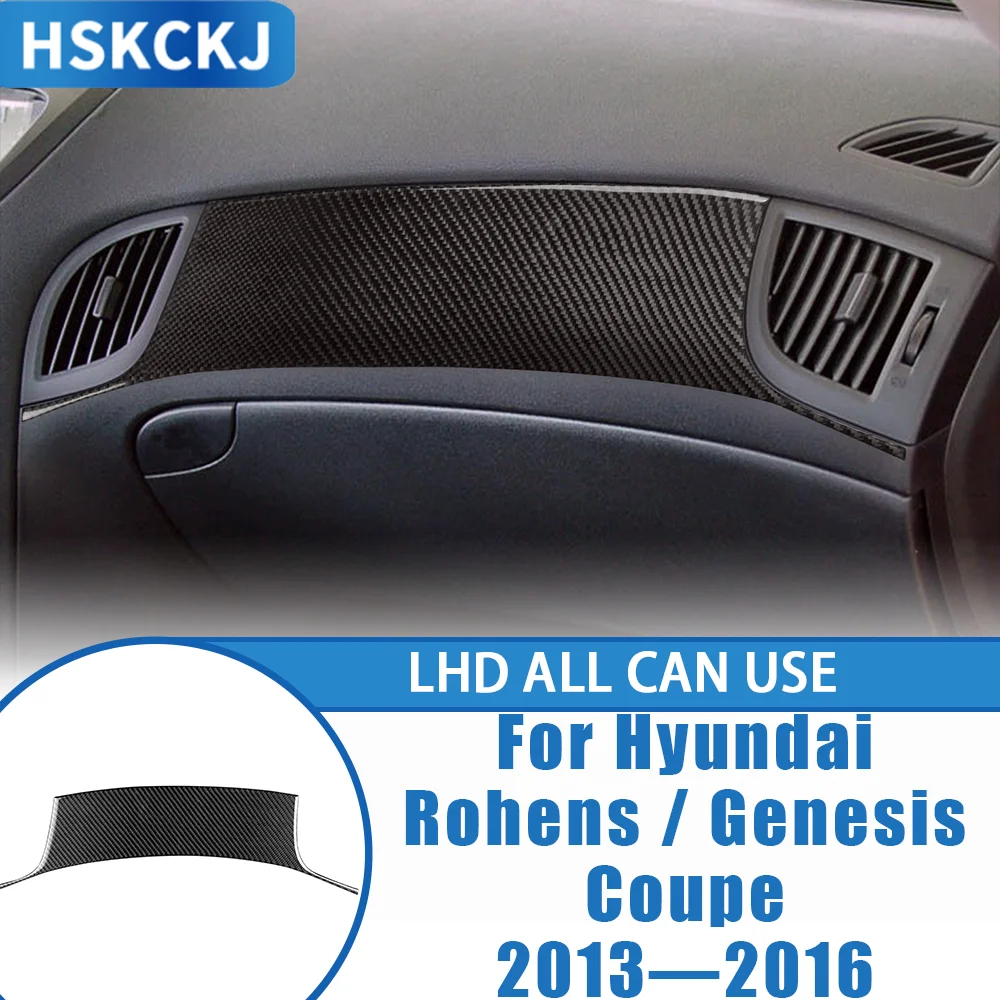 

Car Accessories Carbon Fiber Copilot Dashboard Panel Interior Cover Trim Sticker For Hyundai Genesis/Rohens Coupe 2013—2016