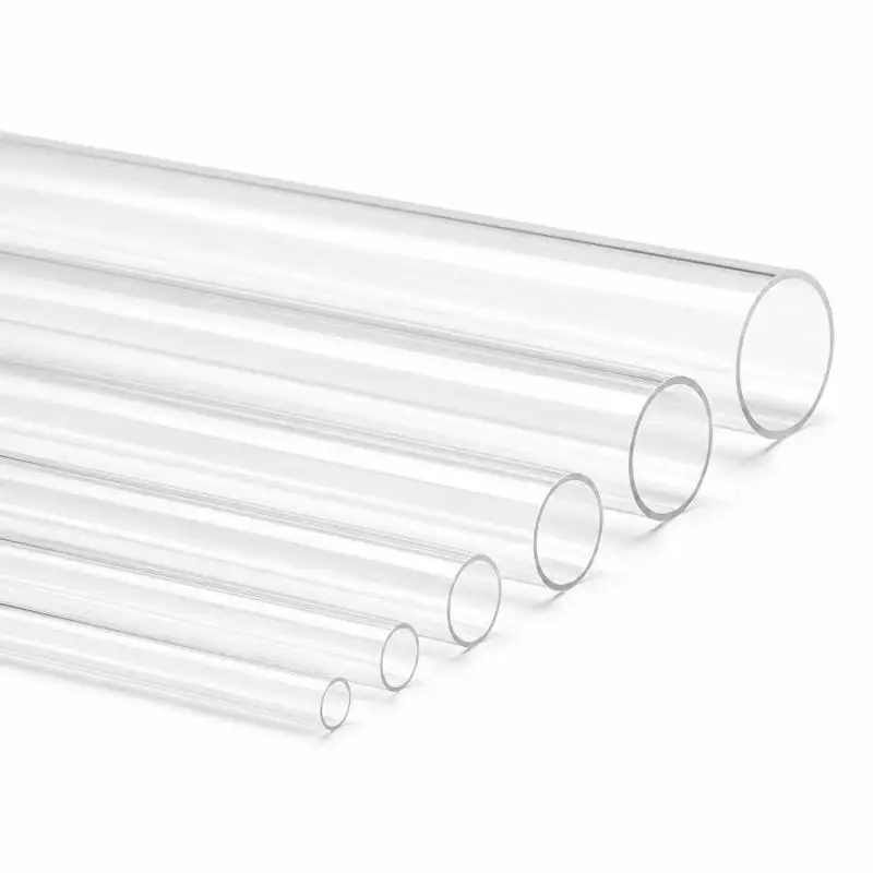 1/2pcs Clear Rigid Acrylic Pipe 5~15mm ID 8mm-18mm OD Plastic Round Acrylic Tube for Water Cooling System Lamps Aquariums