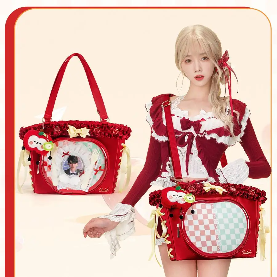 Caleb’s Red Little Apple Handbag Fashion Red Tote Anime Ita Bag Display Crossbody Bag Shoulder Bag Anime Merchandise Holiday Gift