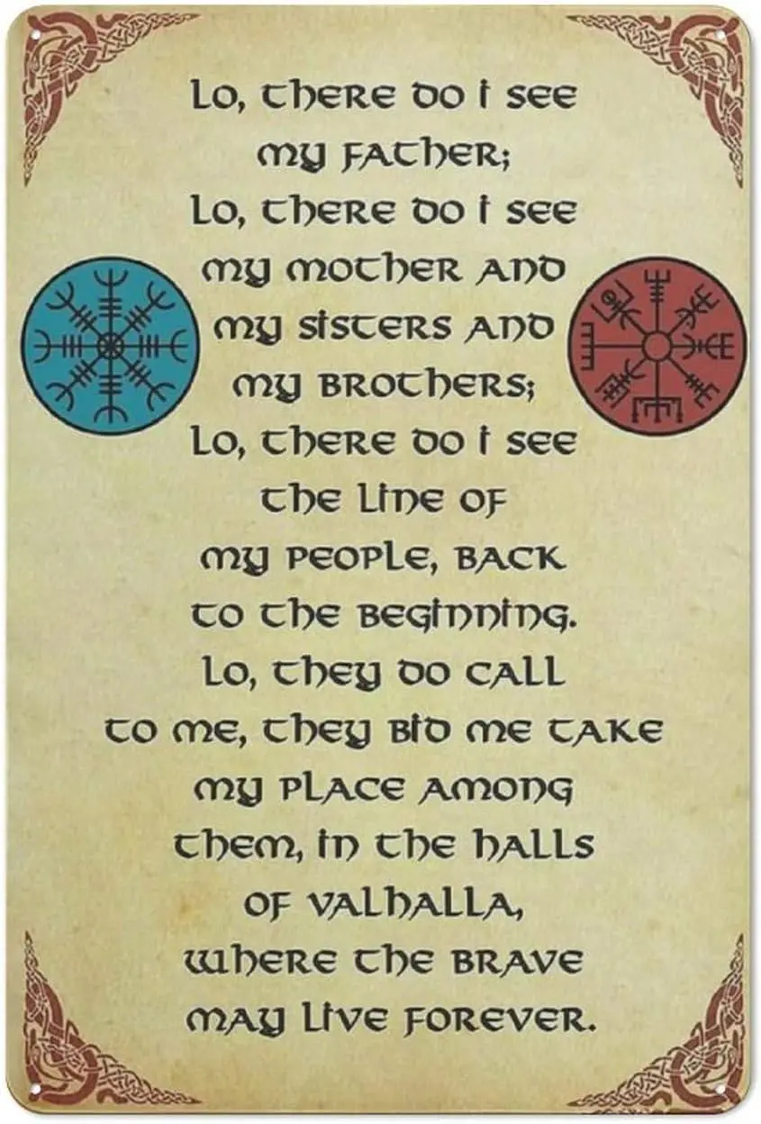 Vintage Viking Lo There Do I See My Father Mother poster Funny Metal Sign Wall Art for Kitchen Garden Bathroom Farm Home Coffee