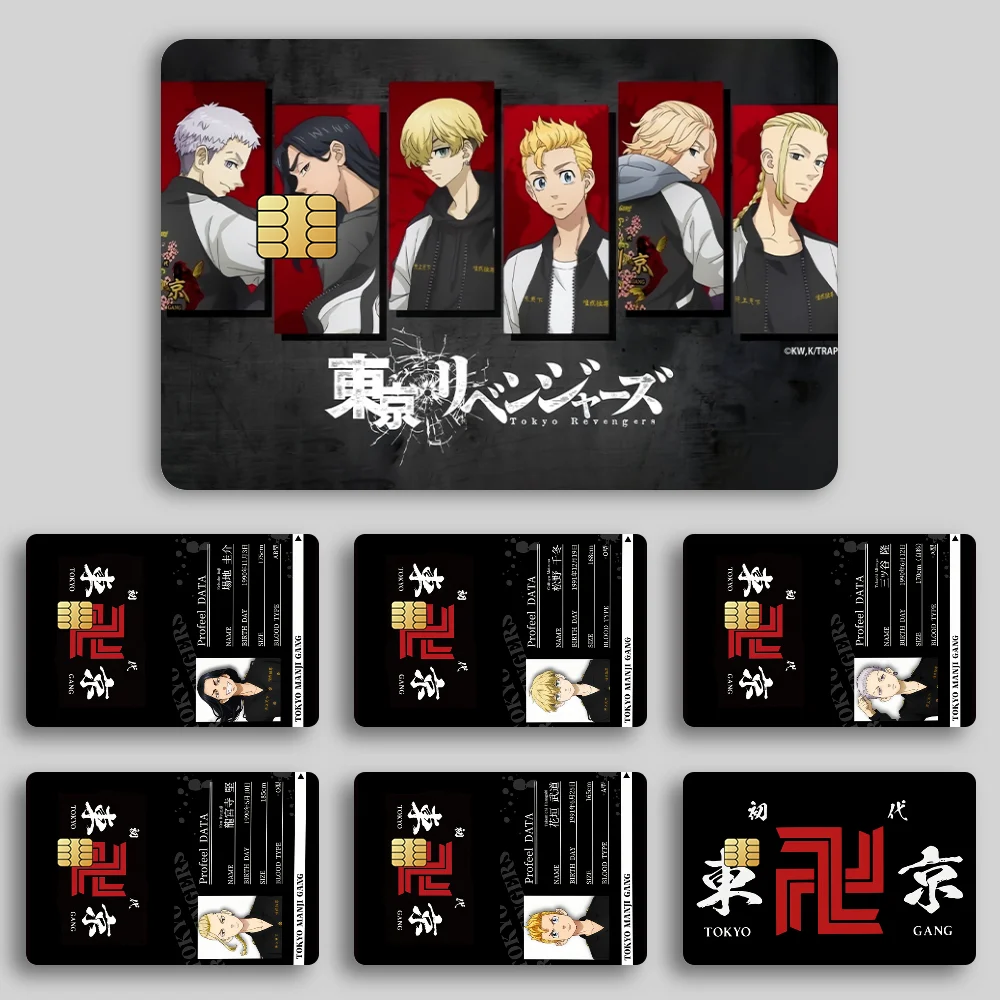ID Mikey Film Skin Cover Credit Card Stickers  Anime Tokyo Revengers 4PCS Debit Front Decoration Bank Bus Pass Waterproof