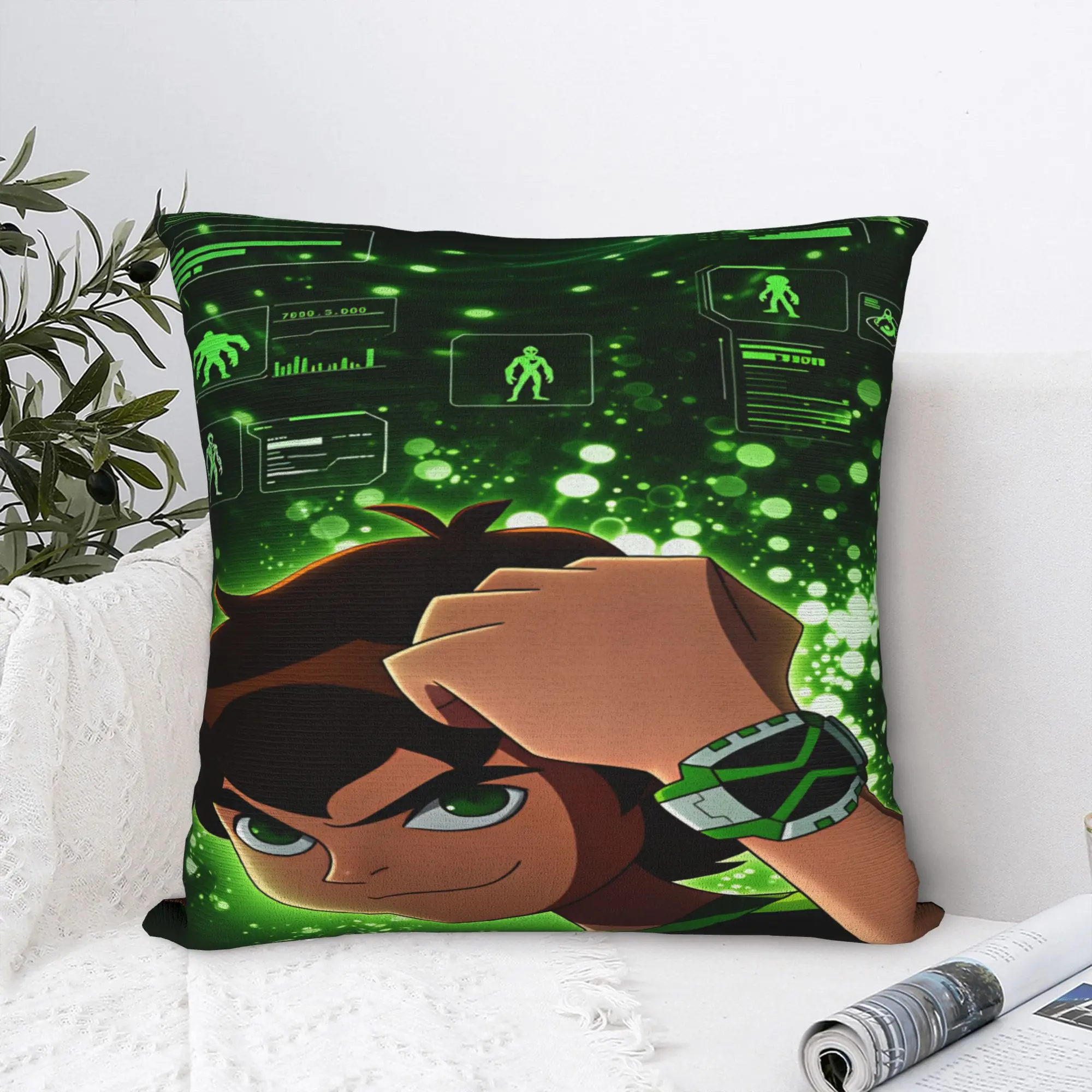 Ben 10 Cartoon Pillow Cover  Comfy Cushion Cover Fashion Pillow Case For Office Car Home Decor