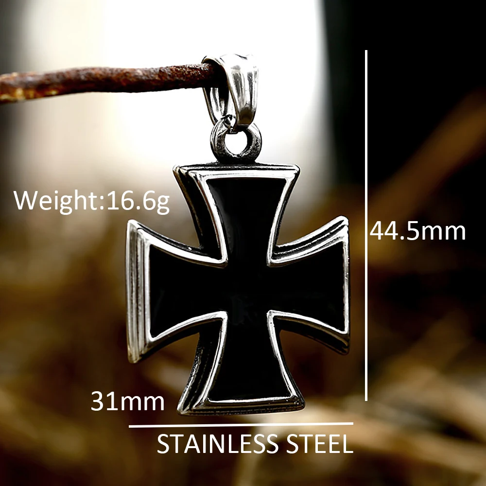 Punk Vintage Holy Sword Knight Cross Pendant Necklace For Men Stainless Steel Exquisite Fashion Amulet Jewelry Gift Dropshipping