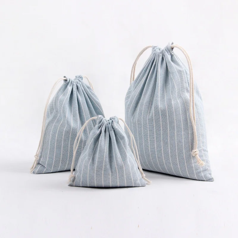 Cotton Linen Drawstring Cosmetic Bag Gift Bag Travel Luggage Packing Pouch Storage Bags for Wedding Christmas Jewelry Packaging