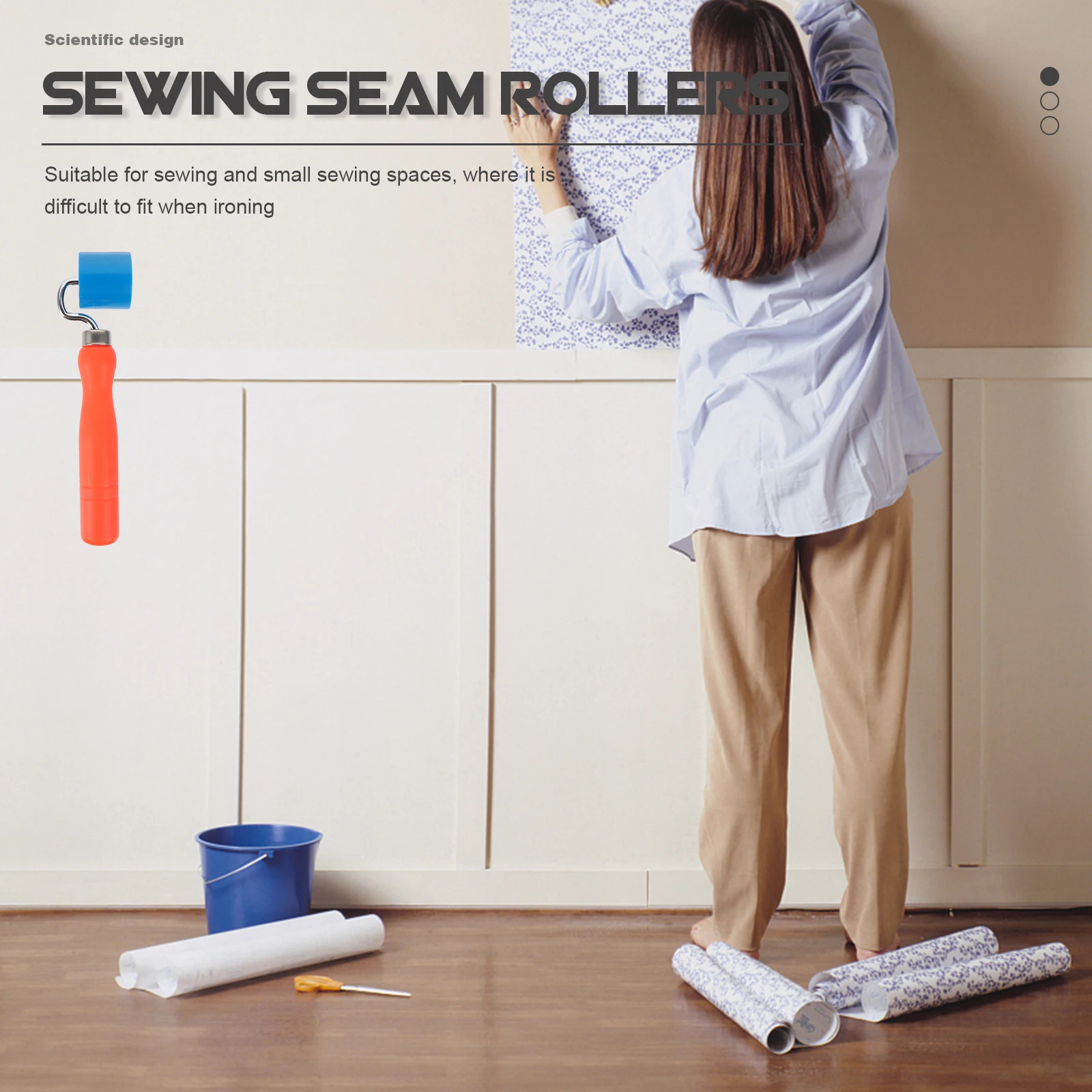 Narzędzie do wygładzania szwów Ergonomiczny uchwyt Rolka dociskowa do małych przestrzeni szwalniczych Szybkie i wygodne rozwiązanie do łączenia tkanin