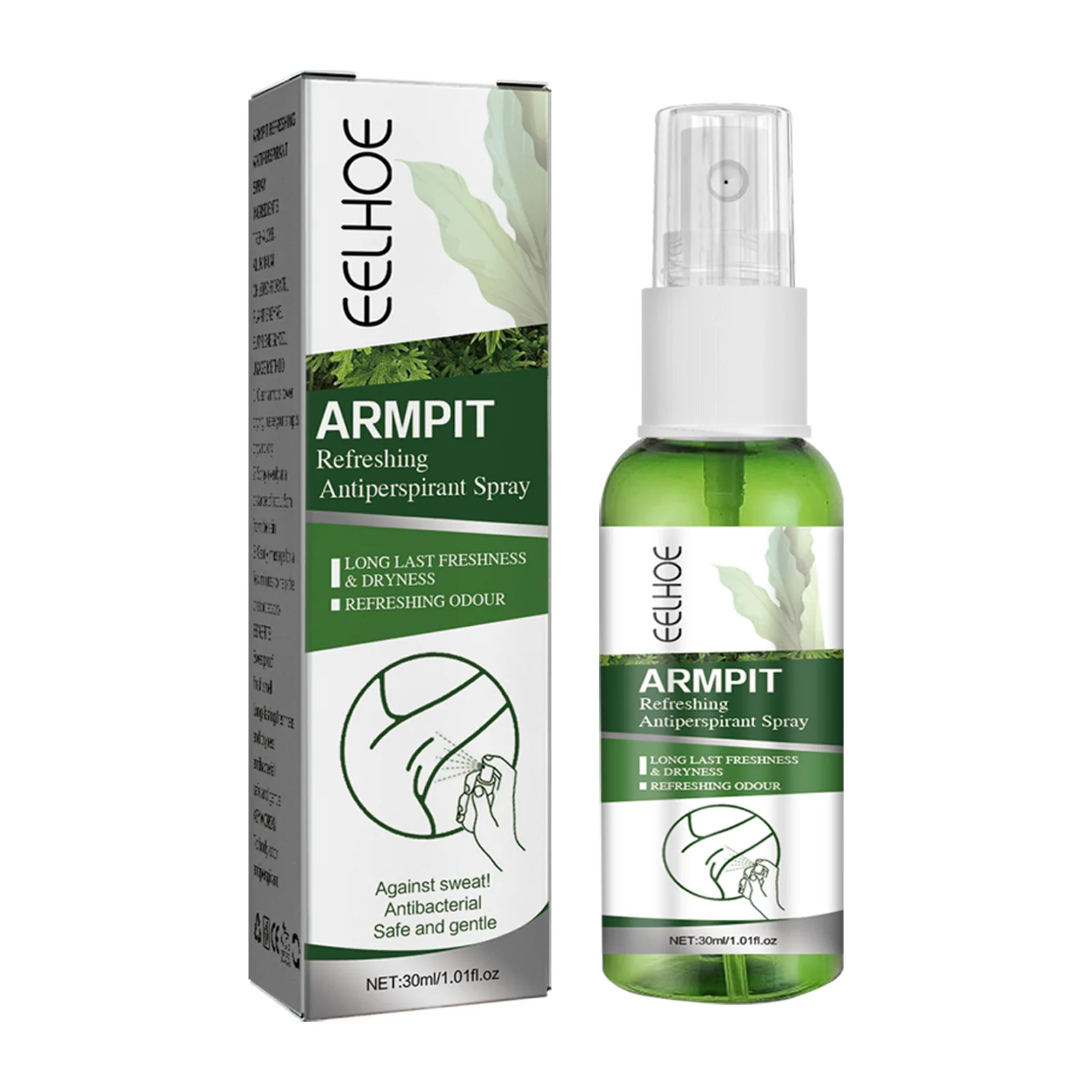 Eelhoe Oksel Deodorant Spray Geur Refresh Oksel Zweten Deodorant Onderarm Geur Eliminator Lichaamsgeur Remover Spray 30Ml