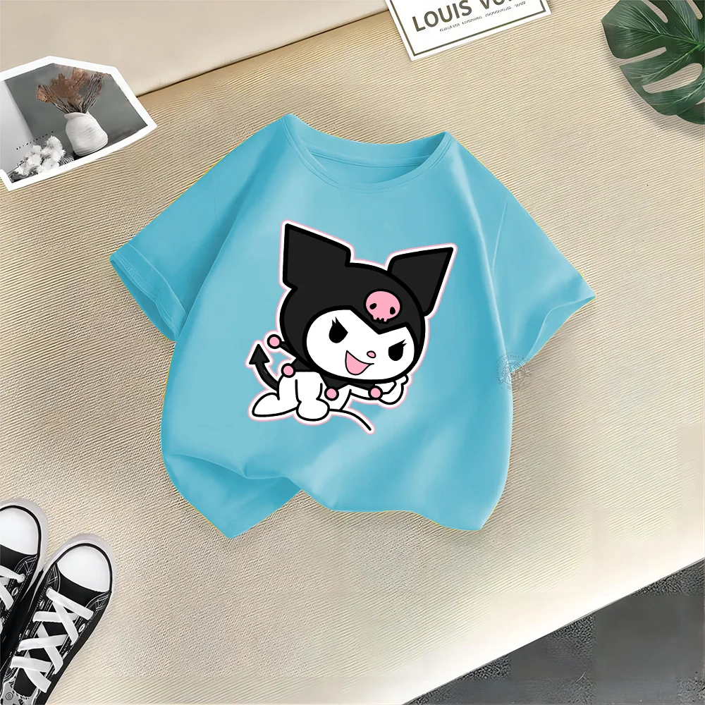 Sanli Oku Loomi children's casual T-shirt Boys girls printed short sleeve clothing summer short sleeve round neck cotton top