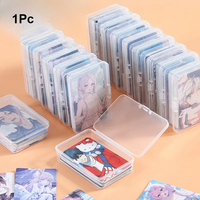 1Pc Dustproof Storage with Seal Sticker Organizer Transparent Plastic Clamshell Box for Kpop Girl 3-Inch Photocard Boy Game Card