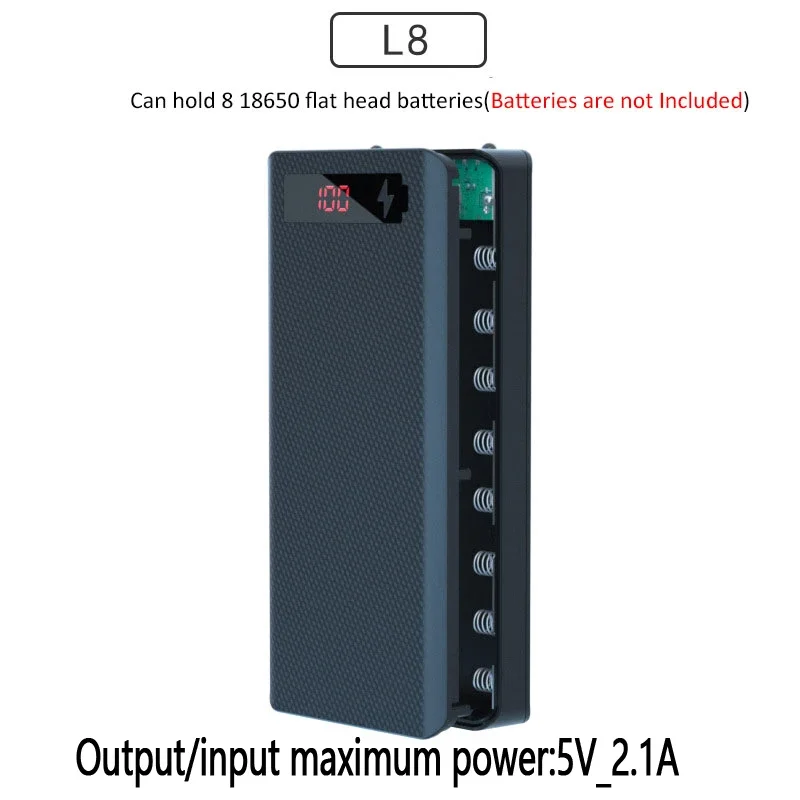 Pop 8 *18650 Power Bank Battery Box Holder Portable Dual USB Type C Charge Shell For IPhone Xiaomi Huawei 18650 Battery Cases